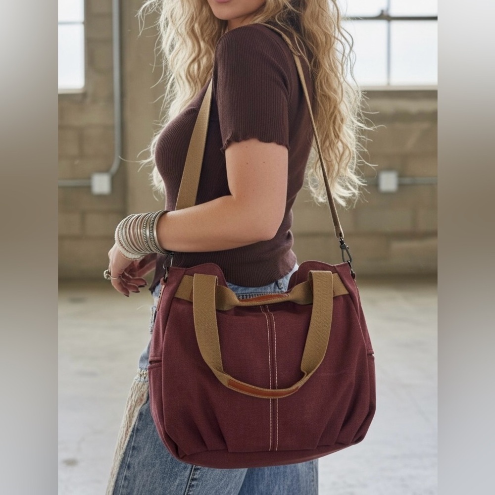 NWT Retro Canvas Crossbody Bag Purse Handbag - Picture 1 of 9